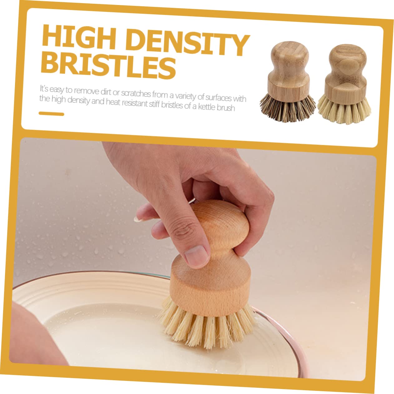 Beavorty 6 Piezas Cepillo para Platos Herramienta Limpieza Fiebre del Lavado Platos Mini Herramientas Cepillo para Fregar Ollas para Wok Chino Suciedad Piso Madera