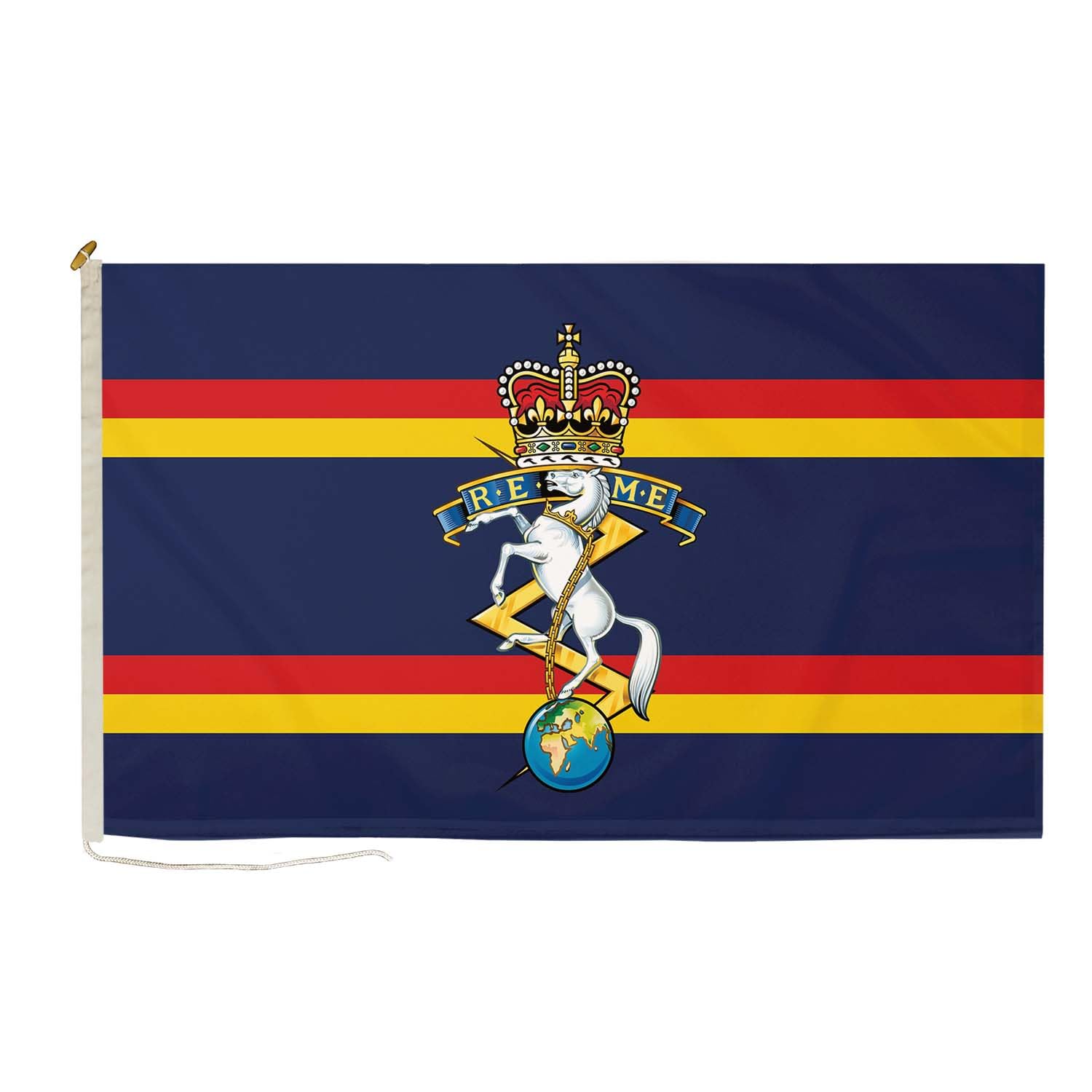 DuraFlag Royal Electrical and Mechanical Engineers Style B (REME) 5ft x 3ft Flag Premium Quality With Rope & Toggle Reinforced Stitching 150cm x 90cm British Army REME Corps Flag Heavy Duty Polyester