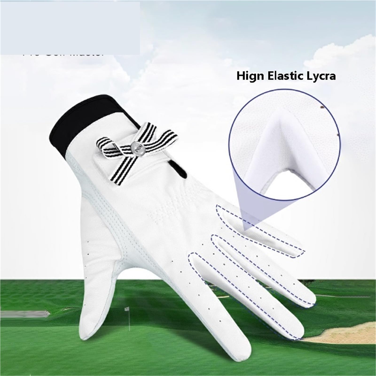 Damen-Golfhandschuhe aus Lammleder, atmungsaktiv, offene Finger, für Golfsport, Rechts- und Linkshänder