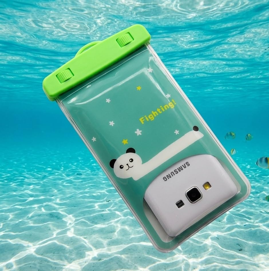 Aeoss Waterproof Case Universal Out Door PVC Bag Upto 6.5 Inch Mobile (Green) 3