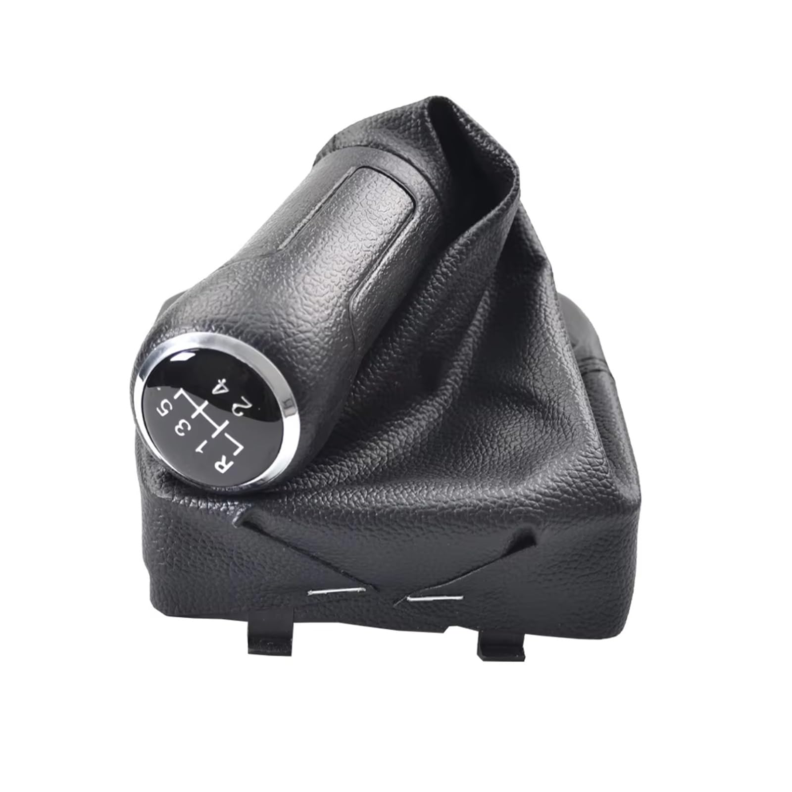 GHQFROP Transmission Gear Shift Knob for VW for Polo 9N 9N2 9N3 2002-2009 PU Leather 5 Speed Gear Shift Knob Lever Shifter Gaiter Boot Case Cover Car Gear Stick Knob(Black Leather)