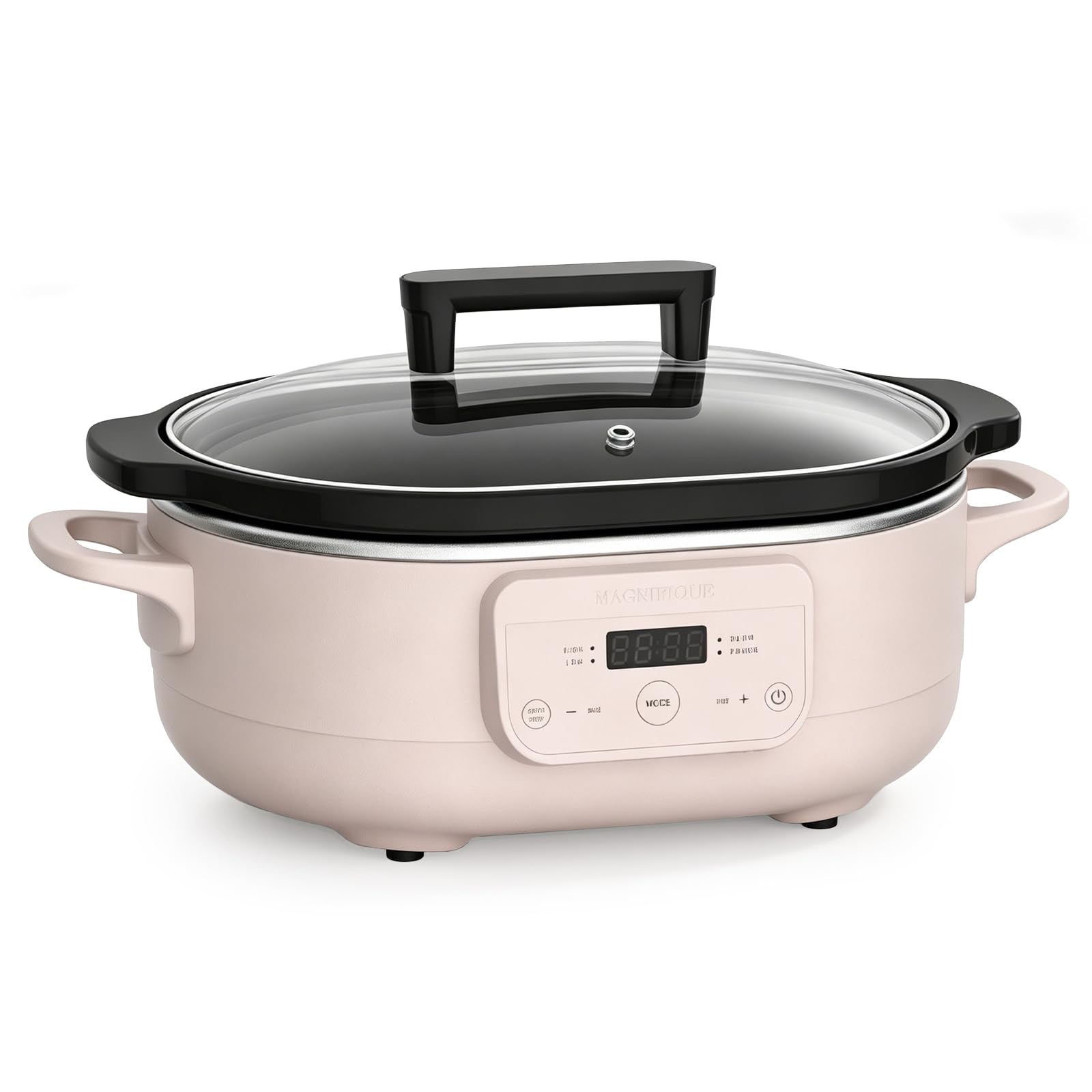 MAGNIFIQUE 6 Quart Programmable Slow Cooker Removable Healthy Nonstick Pot - Small Kitchen Appliance for Family Dinners - Serves 6+ People - Heat Settings: Keep Warm Pink-image-33
