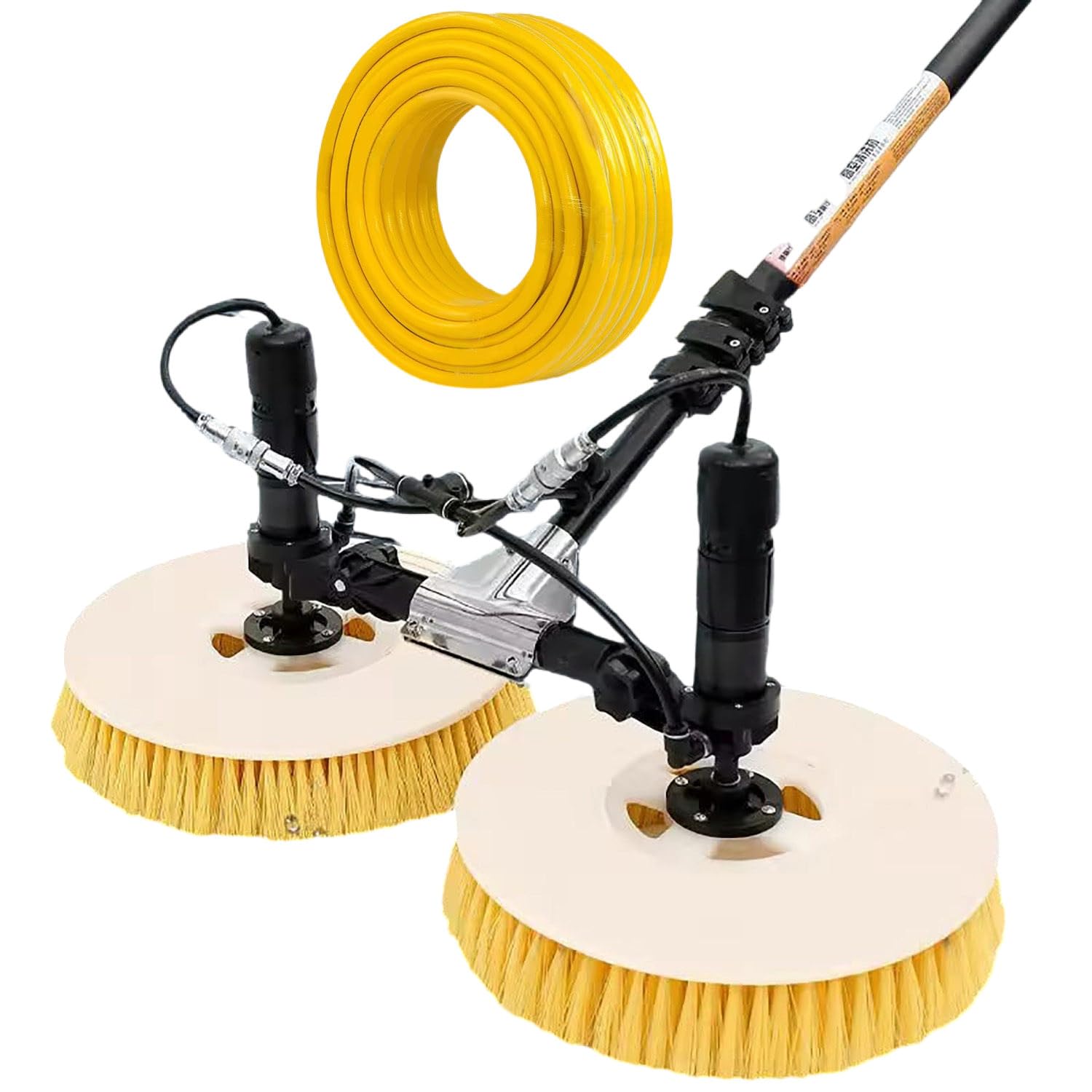 AYCDL Solar Panel Cleaning Kit with Telescopic Pole, Water Pipe, and Double Brush for Efficient Solar Maintenance,5.5m