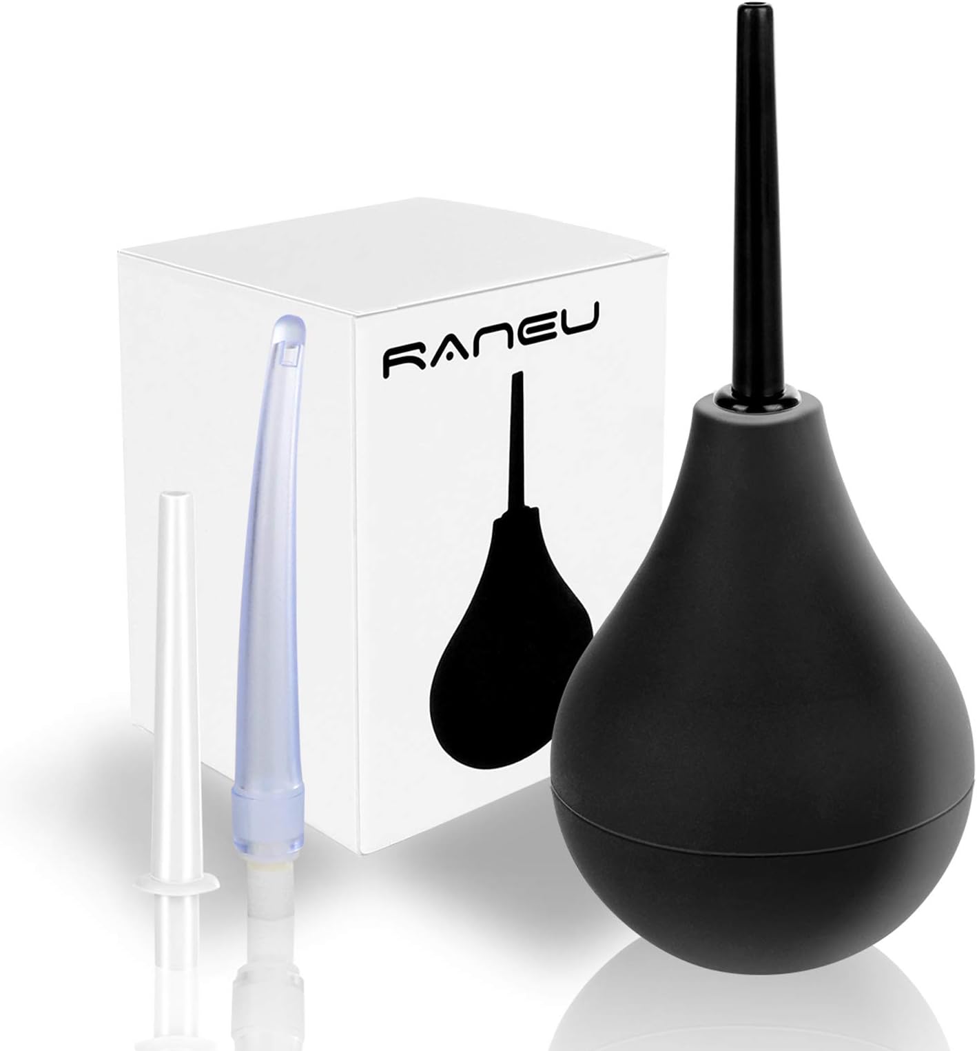 RANEU Enema Bulb Anal Douche Enema Kit for Women & Men with 3 Nozzles (4 Piece Set)