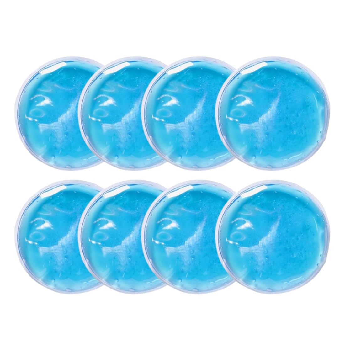 8 Ghiaccio Gel Riutilizzabile, Gel Ice Packs Rotondi 7cm, per Impacchi Freddo Caldo, Compatibili con Maschere Occhi, per Fisioterapia, Mal di Testa e Lenimento Dolori
