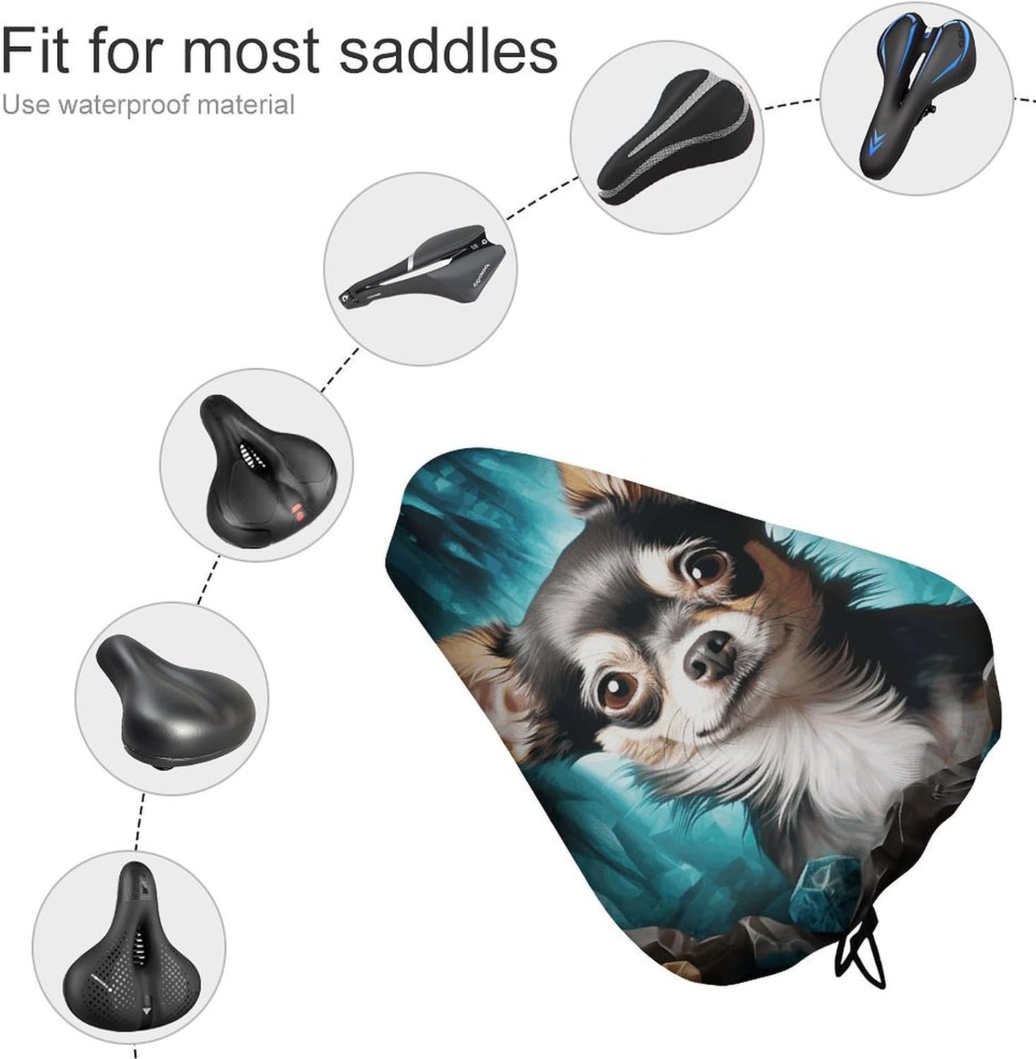 Waterproof Bicycle Seat Covers Gem Cave Chihuahua Bike Seat Cover image 3