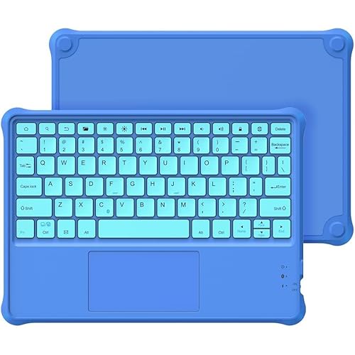 Made For Amazon Kids Bluetooth Keyboard, for 10” Fire Kids Pro and 10” Fire Kids Tablets | Blue