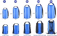 Vista 23 de OMGear - Bolsa seca impermeable y bolsa para teléfono, bolsa flotante de 40L/30L/20L/10L/5L para kayak, navegación, actividades al aire libre