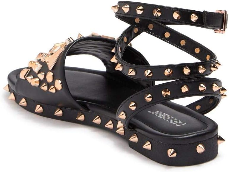 Cape Robbin Inclination Black Snake Clear Open Flat Mule Slide Embellished Sandals - Image 4