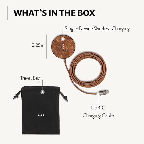 Miniatura 6 de Courant MAG:1 Classics Magnetic Charger for MagSafe iPhones - Italian Leather - Up to 15W Fast Charging for iPhone 16, 15, 14, 13 and 12 Models Negro