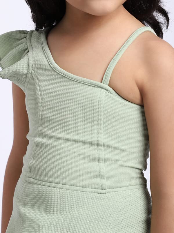 Image of ELEVANTO Crop top for Kids|One Side Off Shoulder Half Sleeve Crop top for Girls Crop top|Short Sleeve Summer Crop top for Girls-E19