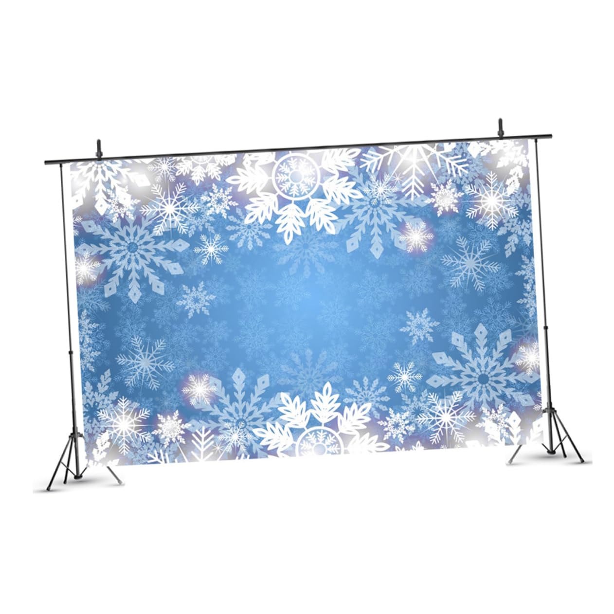 Fondale Fotografico Natalizio 270x180 Cm in Vinile Fiocchi di Neve | Telo Sfondo per Natale e Inverno, Stampa Decorativa, Formato 1 Pezzo, per Allestimenti Fotografici