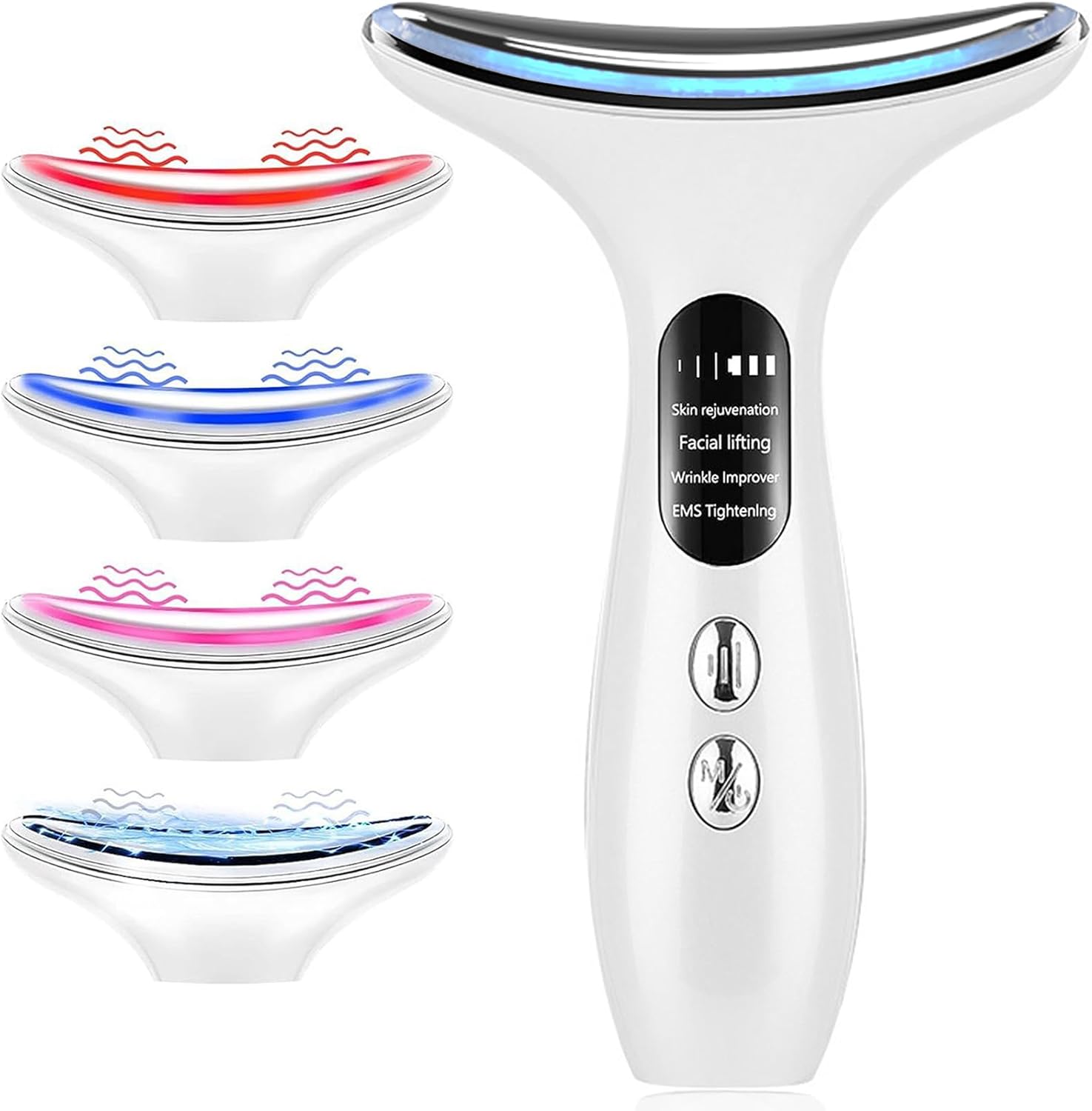 Face Massager 40-45 °C Anti-Wrinkle Facial Massager 4 in 1 Facial Lifting Device 4 Modes Face Sculptor EMS Microcurrent Massage Red Light Therapy Electric Skin Lift Neck Beauty Skin Tightening Machine