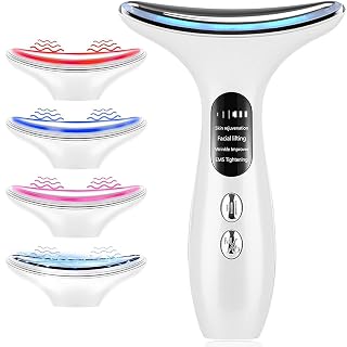 Face Massager 40-45 °C Anti-Wrinkle Facial Massager 4 in 1 Facial Lifting Device 4 Modes Face Sculptor EMS Microcurrent Massage Red Light Therapy Electric Skin Lift Neck Beauty Skin Tightening Machine - Amazon product rated Grade A