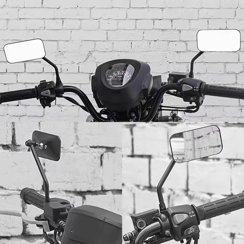 Rétroviseur de moto universel convexe pour guidon vintage noir