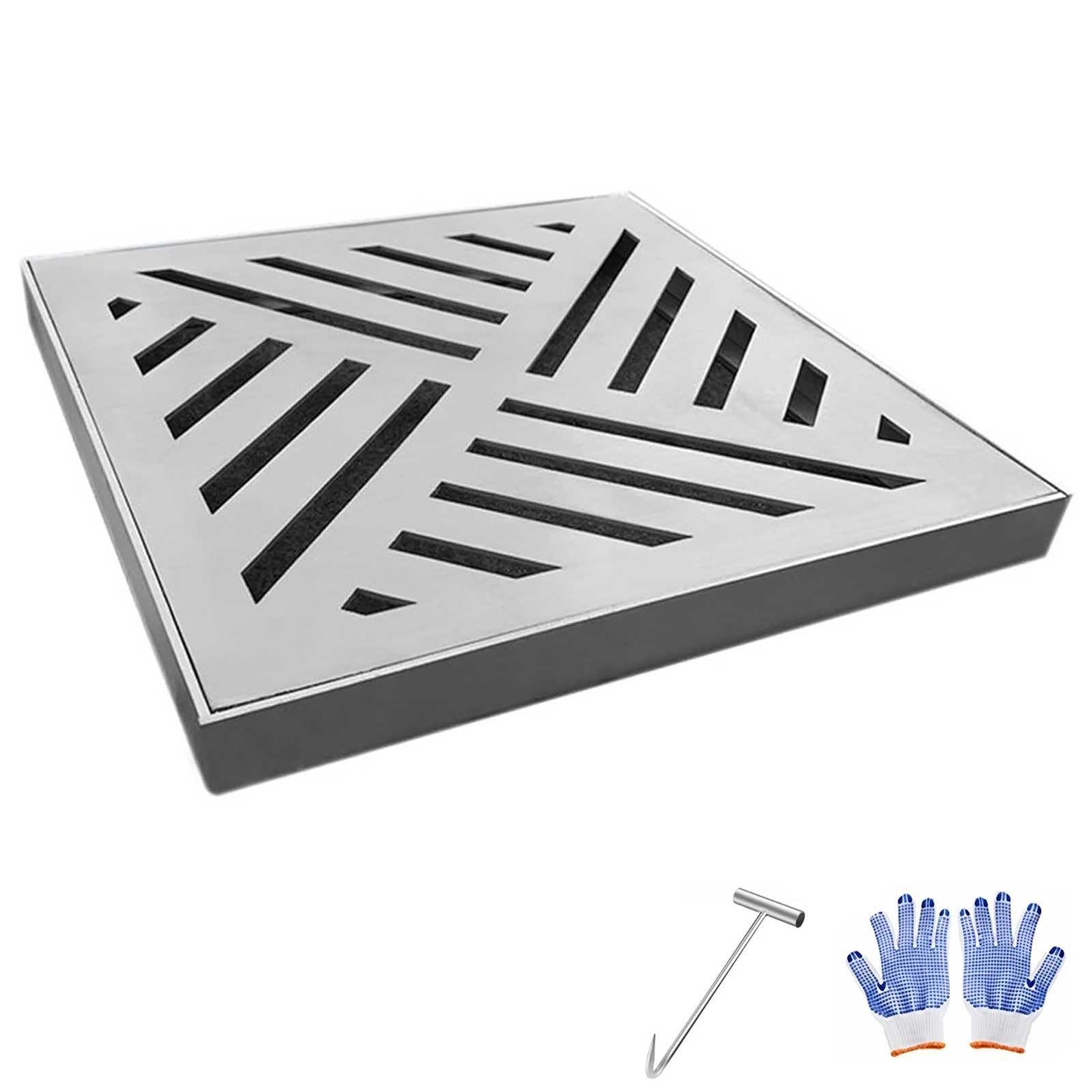Plaque de Regard de Jardin 45x45 cm Inox Encastrable pour une Allée Propre et Sûre