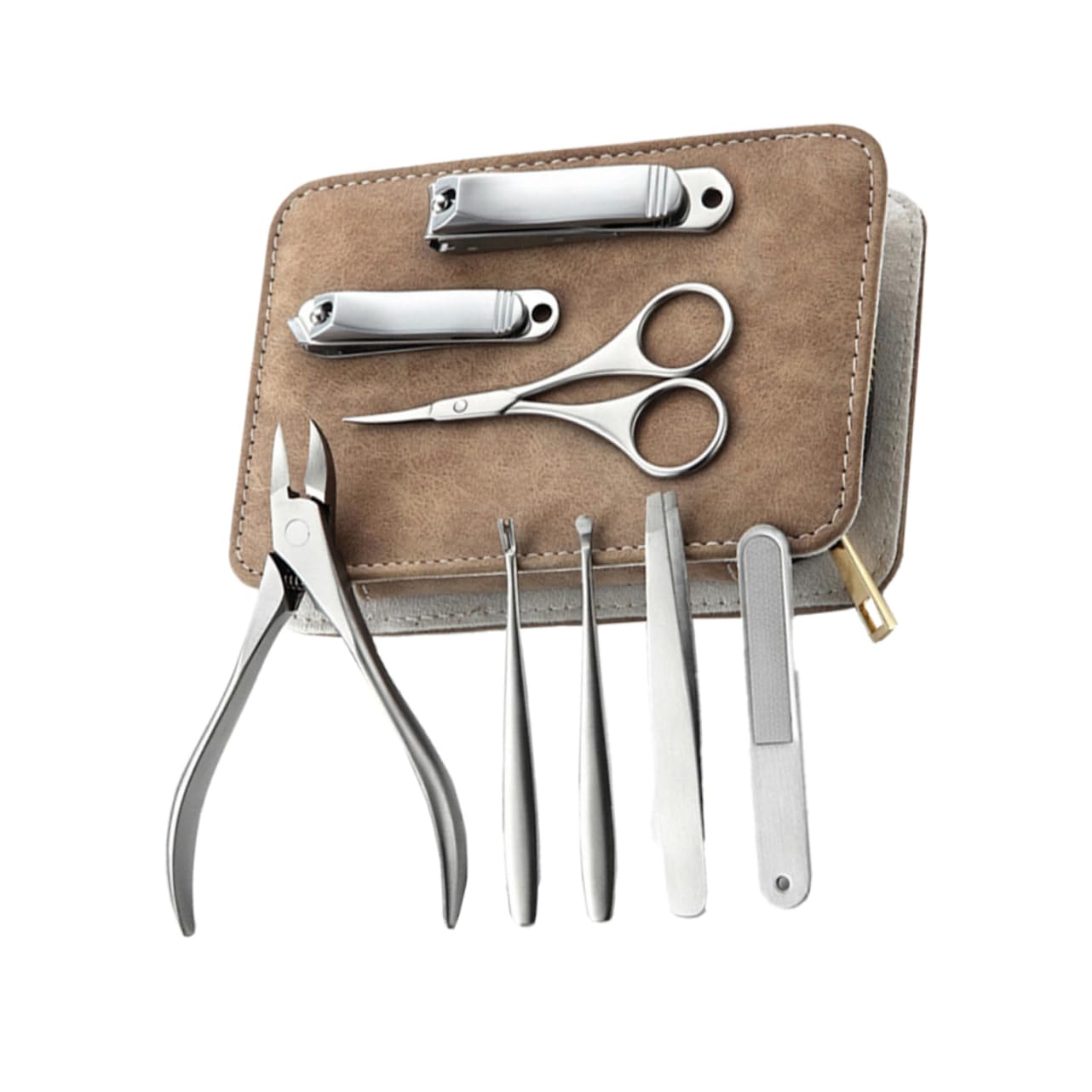 Homoyoyo Set De Coupe-ongles Acier Inoxydable Pour Ongles Incurvés Et Outils De Manucure Pédicure Kit Professionnel Avec Étui Cuir Pu Pour Adultes