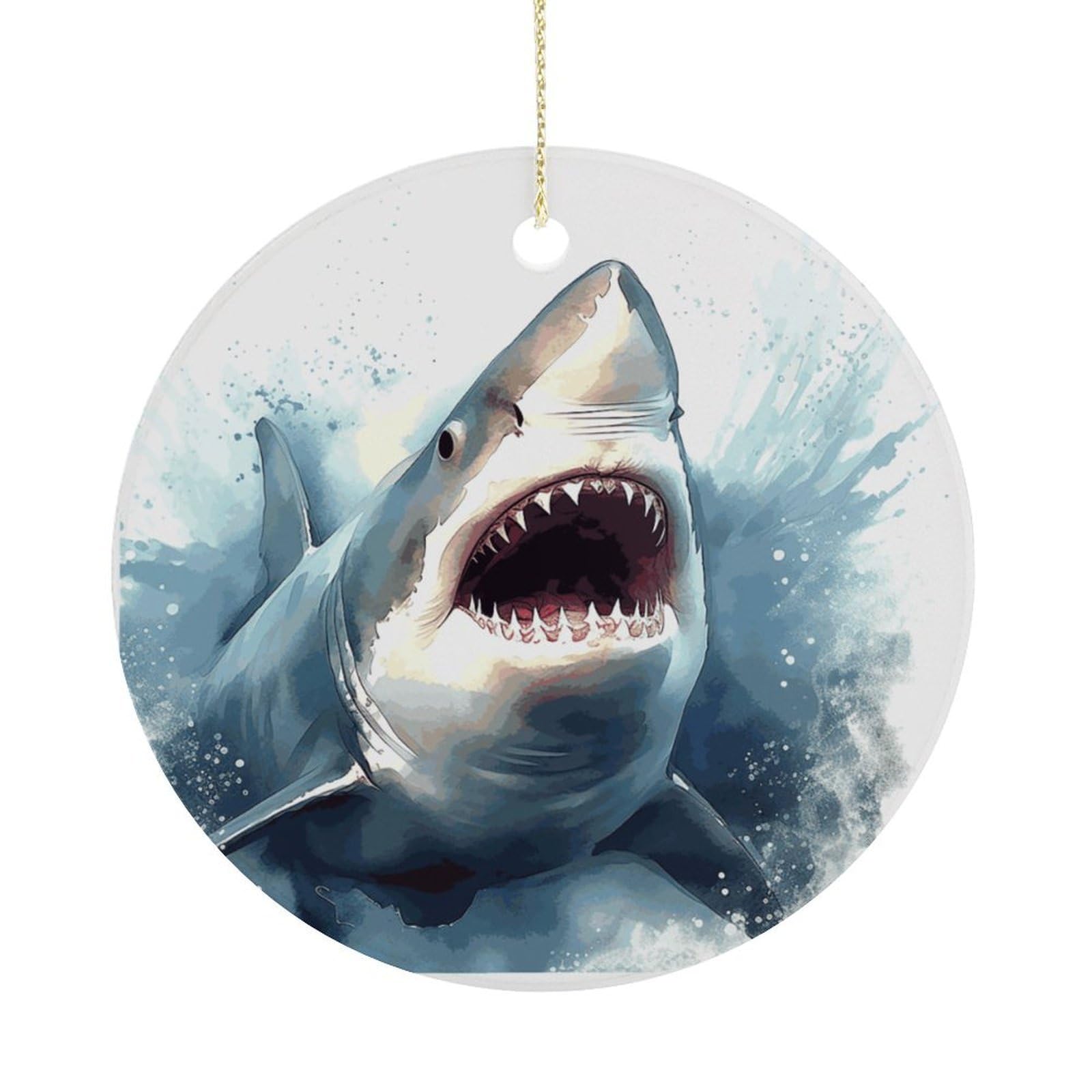 Adfgyerh Women's Style Shark In The Sea Hanging Ceramic Ornaments, Christmas Tree Decorations, Funny Home Decor Gifts For Sisters & Work Best Friends