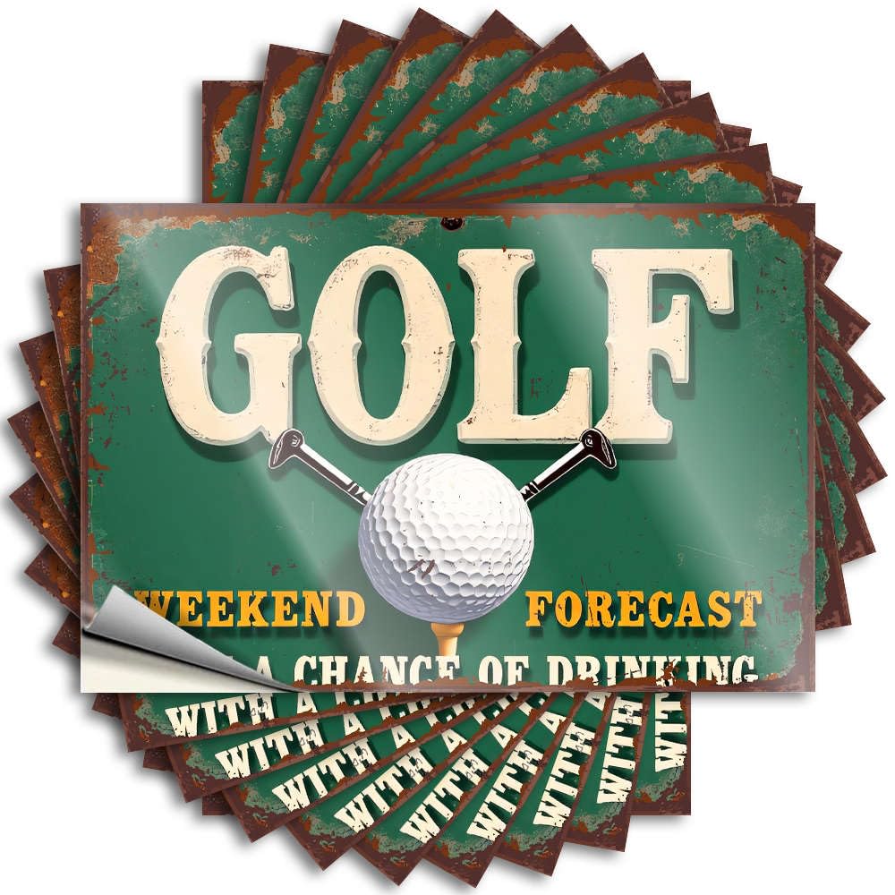 Fzfn Colour Fun Cover Tattoos | Golf Weekend Forecast With A Chance Of Drinking. Unique Durable Vinyl Sticker Easy Apply For Diatomaceous(6X9cm)