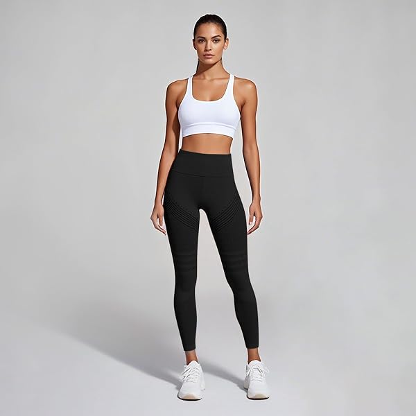 Lot de 2 Luveon Legging Anti Cellulite Femme 3D Original,Leggings 3D Anti Cellulite, Legging à Compression - Minceur Taille Haute sans Couture Yoga Fitness Sport Pantalon - 3