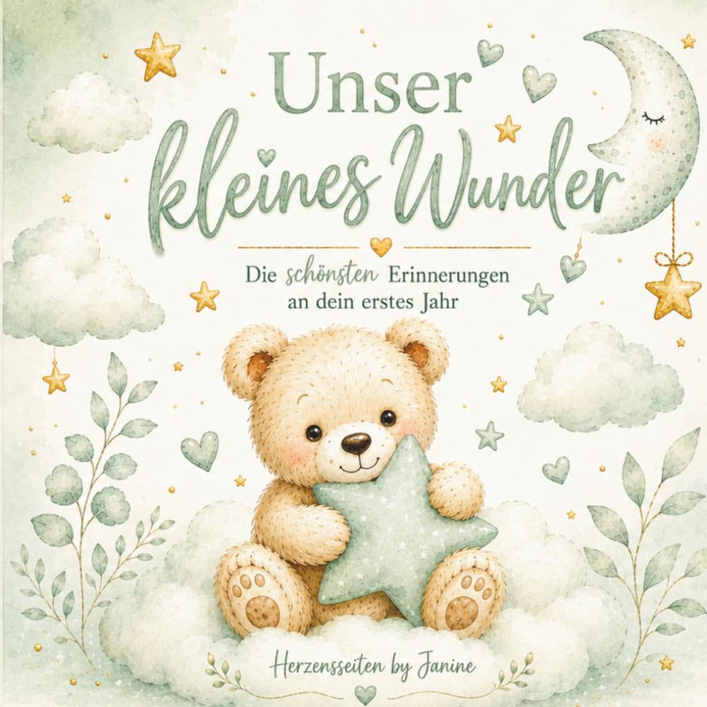 Unser kleines Wunder: Liebevoll gestaltetes Erinnerungsbuch zum Ausfüllen für Babys erstes Jahr mit Meilensteinen, Fotos und besonderen Momenten