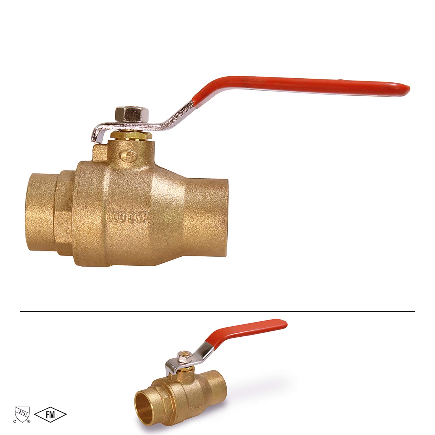 Midline Valve Robinet à boisseau sphérique 522C434 en laiton de qualité supérieure avec raccords anti-transpiration de 6,3 cm