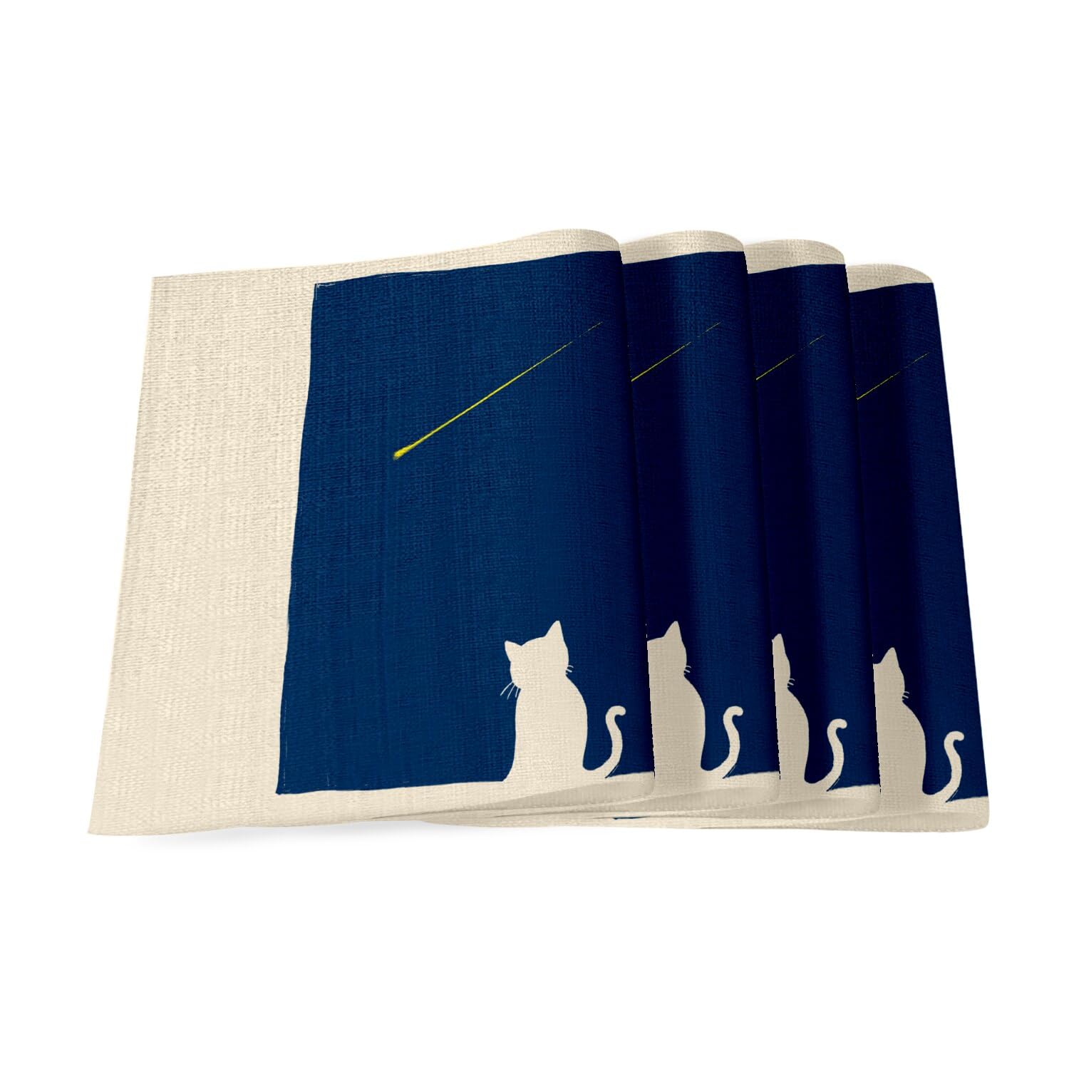 Set de table en lin chaton anti-rayures lot de 4 grand format pour protéger vos meubles
