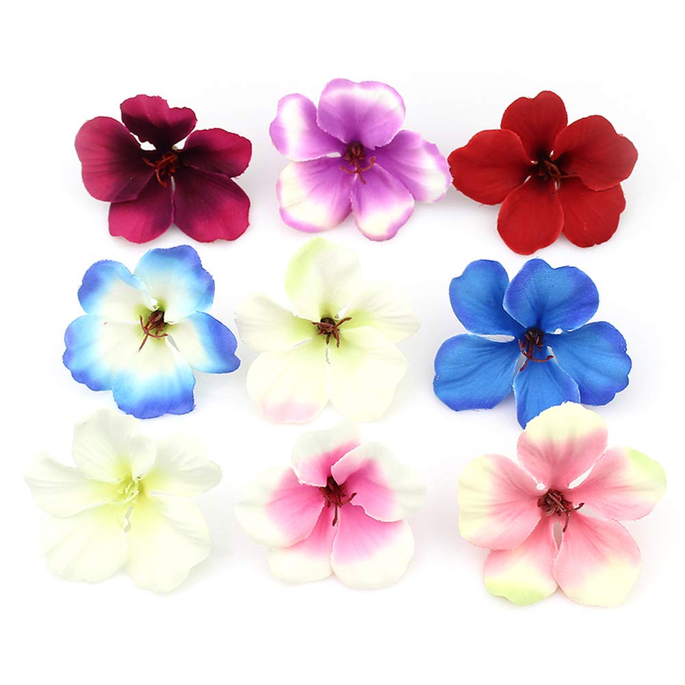 fake flowers heads Bulk Spring Silk Orchid Artificial Flower Heads,Gladiolus Cymbidium Flowers for Wedding Decoration 100pcs/lot (Multicolor)