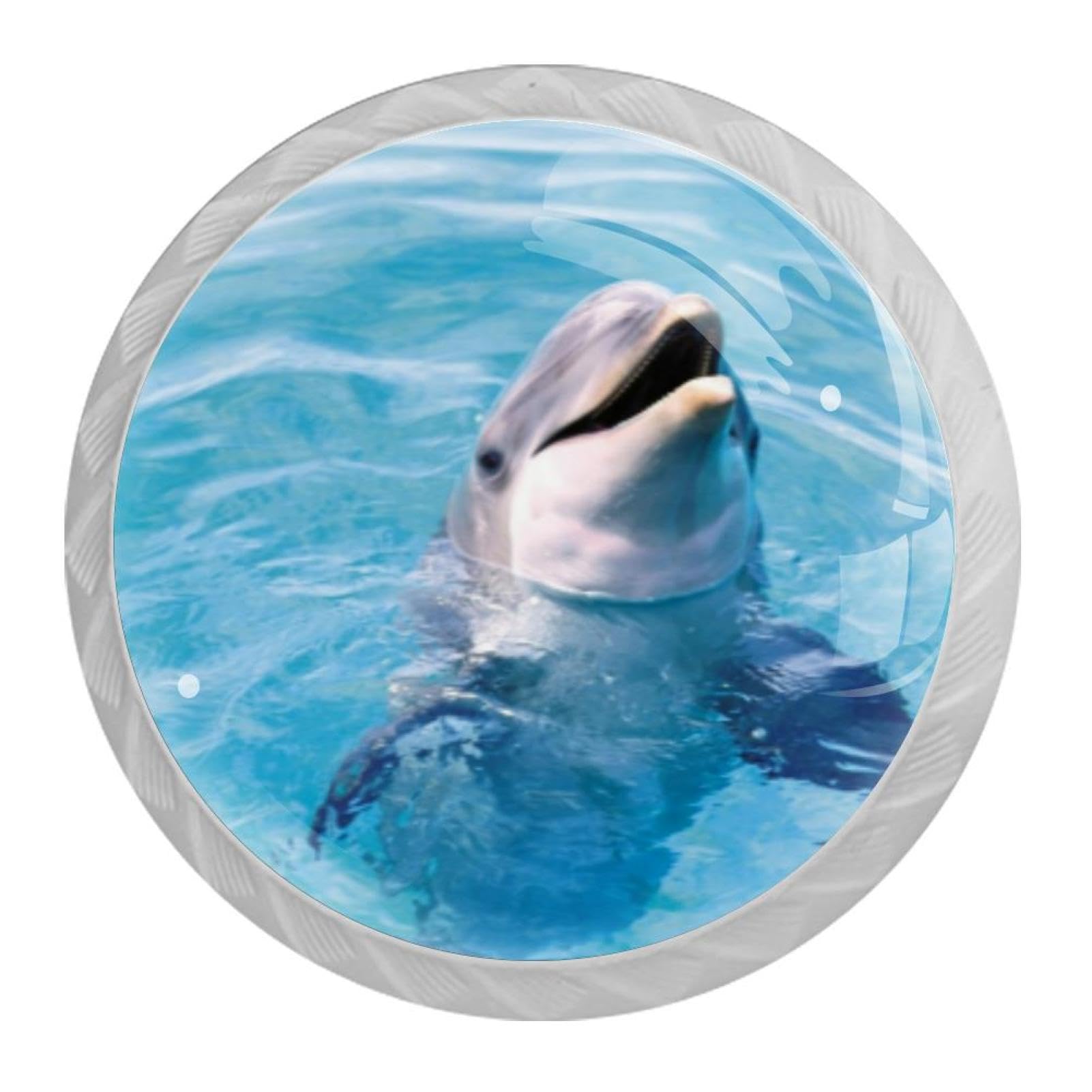 Tqmspg Multi19 4 Pieces Drawer Pulls Cute Dolphin Door Knobs Dresser Handles For Kitchen Wardrobe Cupboard Hardware Furniture