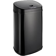 Dihl 30L Onyx Black with Black Lid Stainless Steel Auto Touchless Hands-Free Sensor Kitchen Waste Dust Bin Automatic Motor