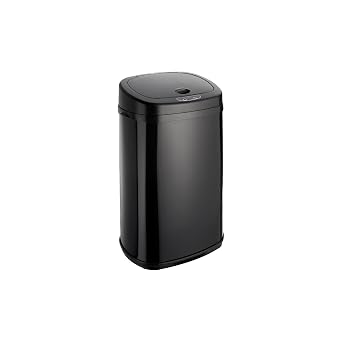 Dihl 30L Onyx Black with Black Lid Stainless Steel Auto Touchless Hands-Free Sensor Kitchen Waste Dust Bin Automatic Motor