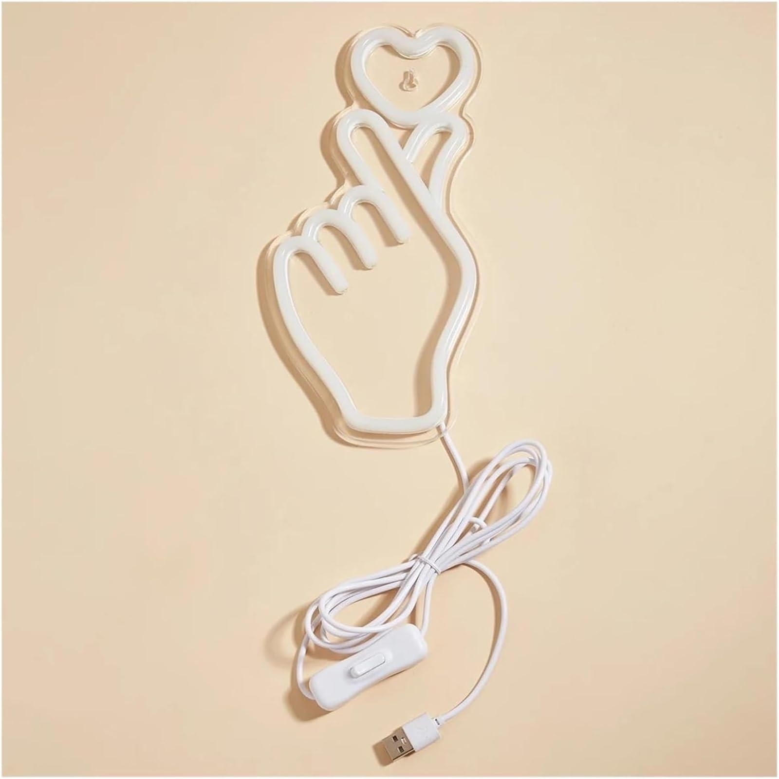 Insegna luminosa al neon Per lampada al neon prestito parola Mano+Cuore LED per insegne