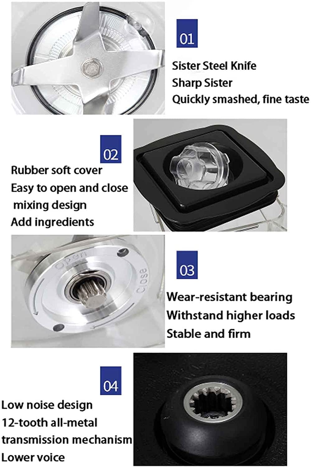 Transladora de hielo de bajo totalmente automática con cubierta insonoriza, batidora de vacío al vacío de alta velocidad, batido de 5 velocidades, ajustable adecuado para la tienda de té de leche