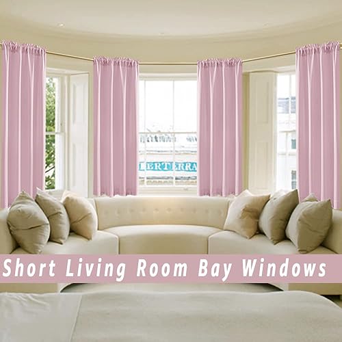 Miniatura 3 de PANELSBURG Paneles de cortinas opacas rosas de 48 pulgadas de largo para guardería, cortinas de oscurecimiento de habitación para niños y niñas,