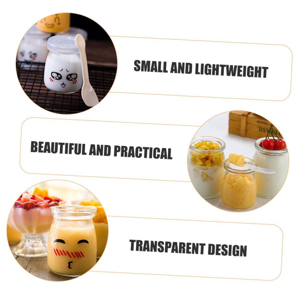 Cabilock 10 Puddinggläser mit Deckel 200 Ml Glasbehälter mit Breiter Öffnung Hitze und Kältebeständig 10 Stück für Pudding und Joghurt