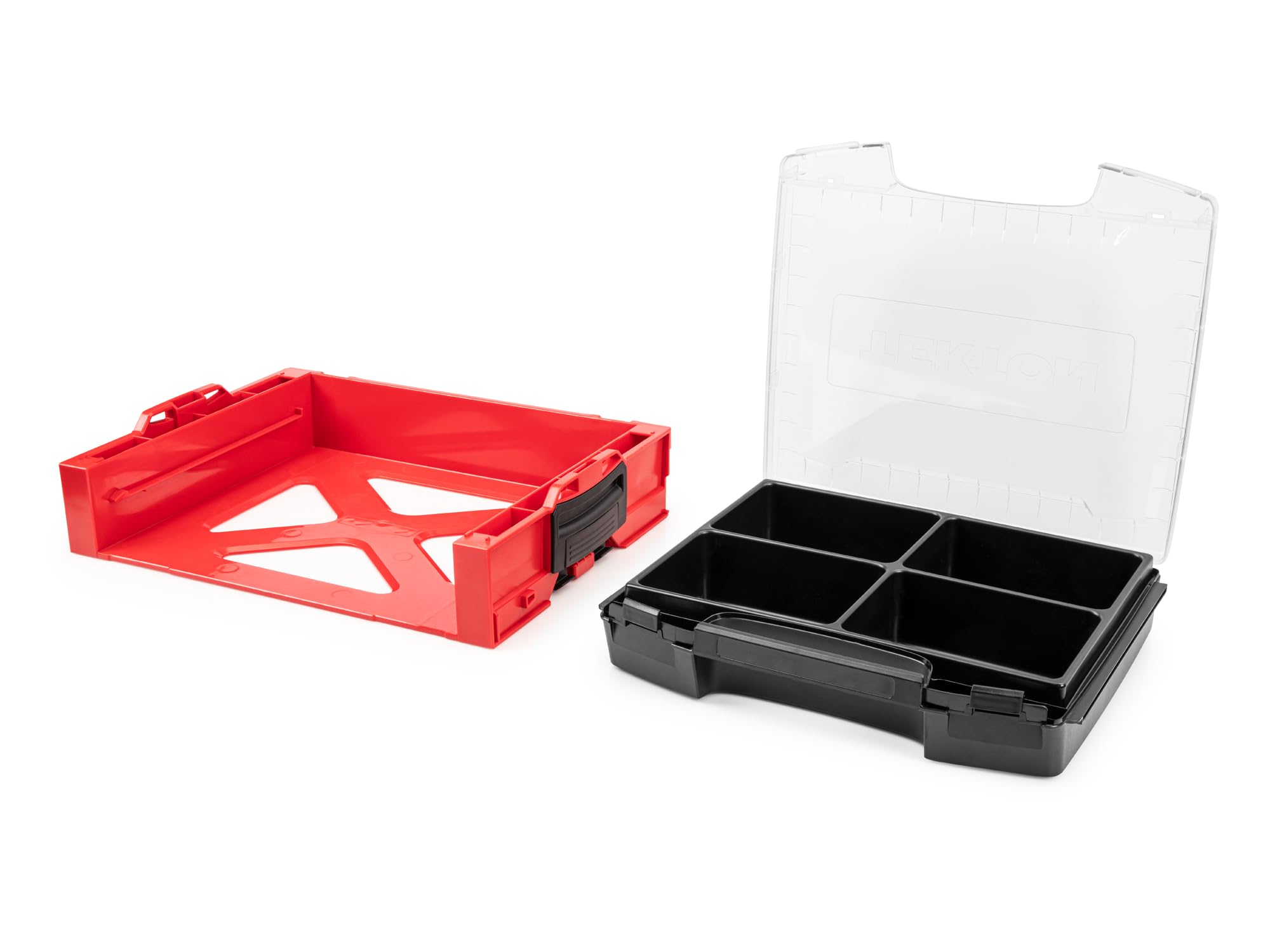 TEKTON Cajón con tapa (i-BOXX) con bandeja de piezas de 4 cavidades y estante apilable para cajones | OLB94001