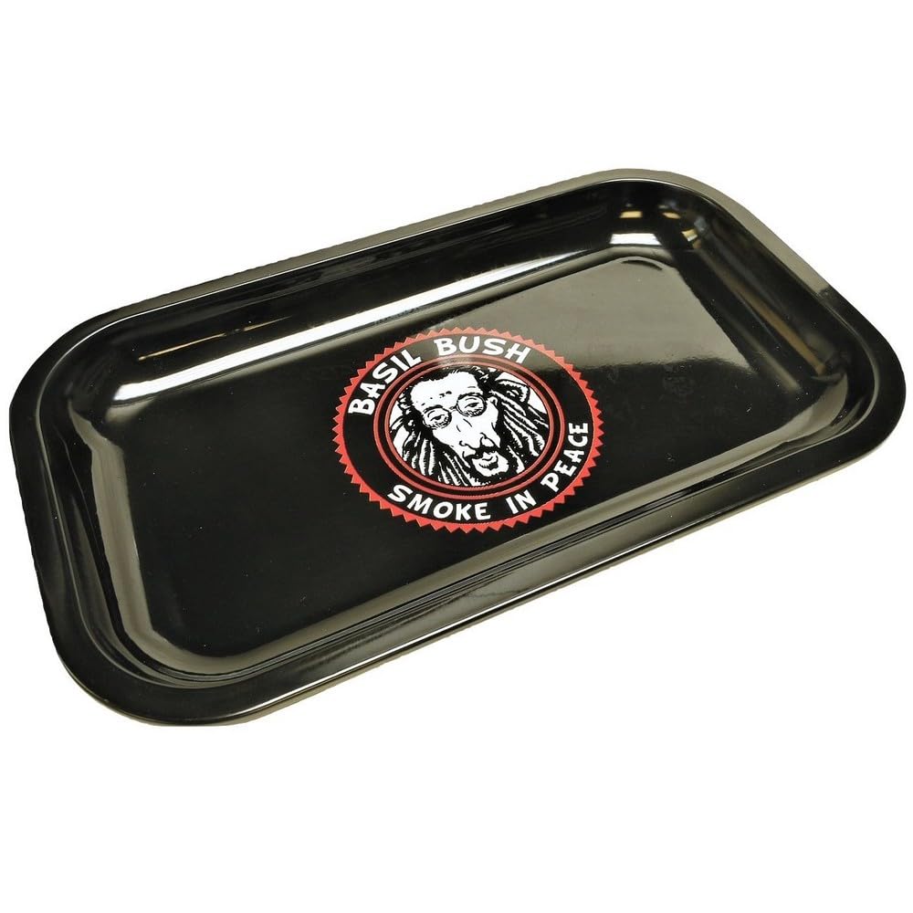 Vastu Black Basil Bush Rolling Tray - Premium Metal Rolling Tray For Convenient Rolling