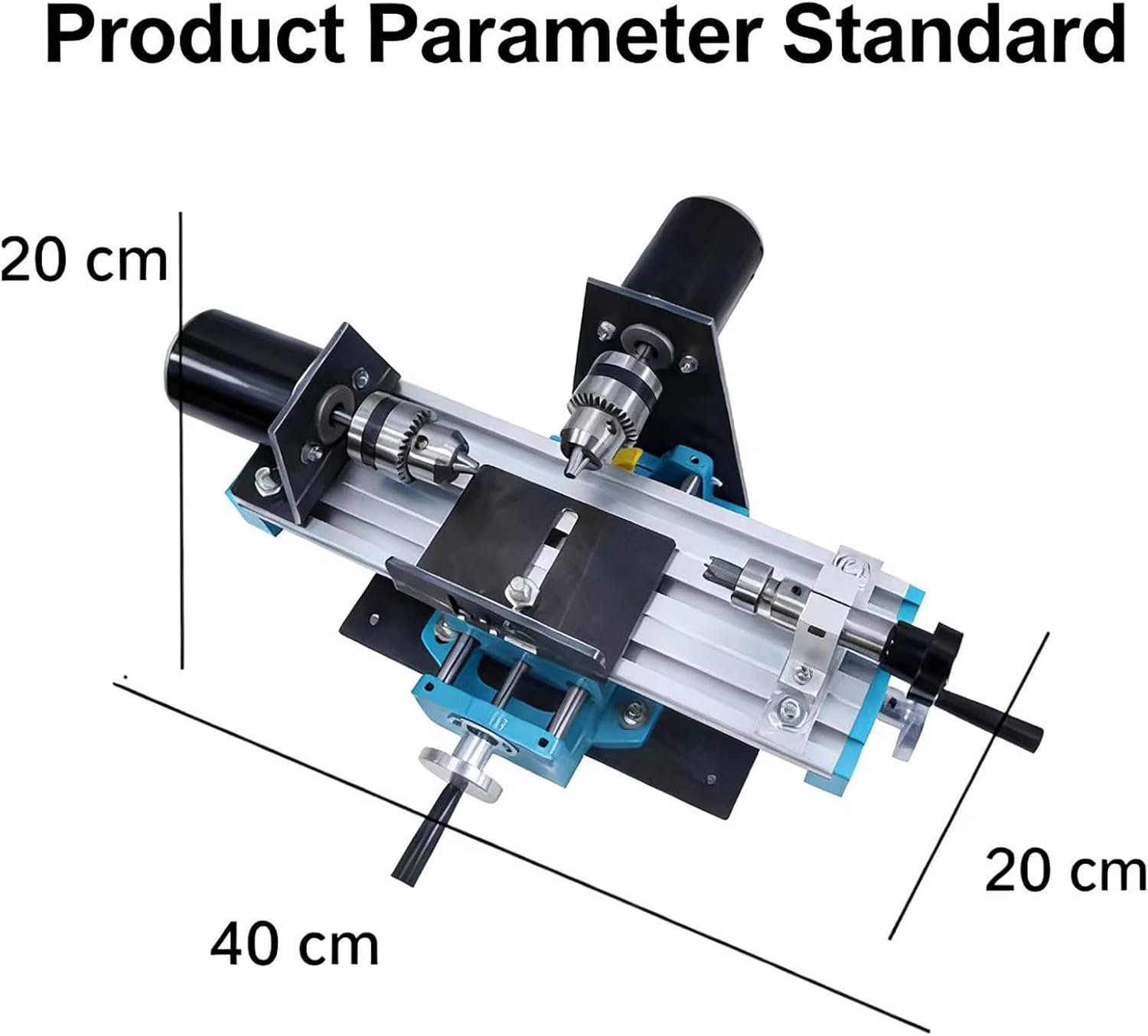 COYEUX 7000RPM Micro Metal Lathe, 400W High Precision Milling Machine, Seven Speed Regulation, Double Bearing, Working Length 13cm & Diameter 5cm, for Precision Parts Processing