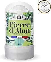 O³ Déodorant Pierre d’Alun Naturelle | Pierre d’Alun Stick 120G | 100% NATURELLE |idéal après rasage |sans parabène ni chlorhydrate d’aluminium