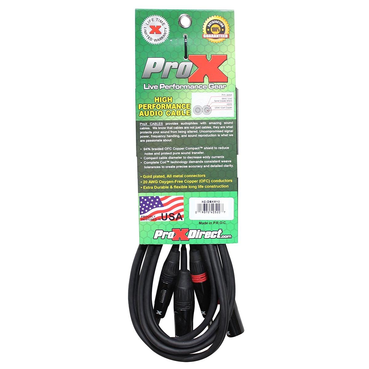 ProX XC-DSXM10 10' Dual 1/4