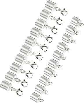 Leather Cord End Cap with Lobster Claw Clasps, 8.5mm ID, Jewelry Connector Findings - Applications for Bracelets Necklaces, 10-Pieces