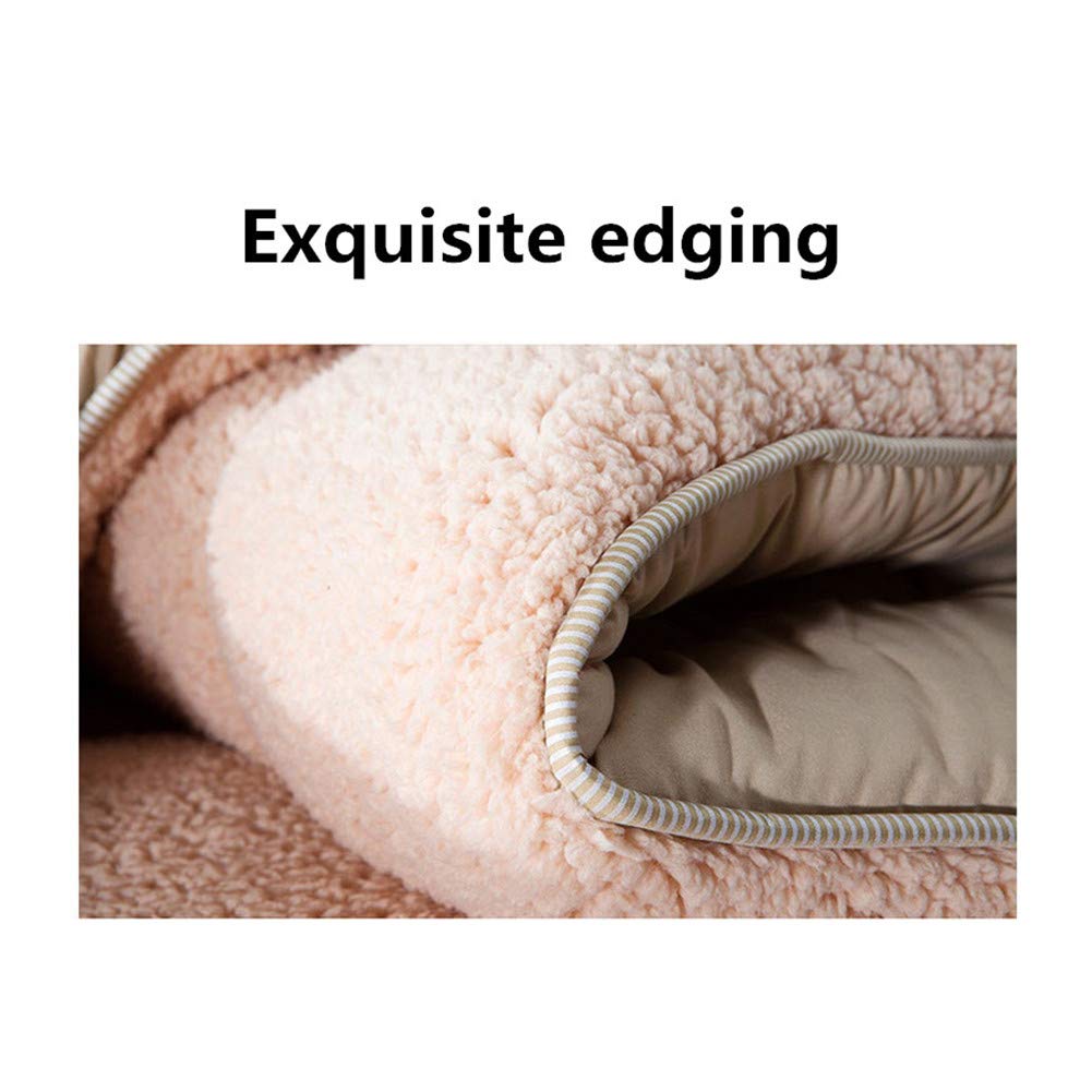 Couette Hiver Épaisse Cachemire Peau D'Agneau – Couverture Chaude Et Douce 220x240 Cm 4,1 Kg – Rose – Idéale Pour Lit Double