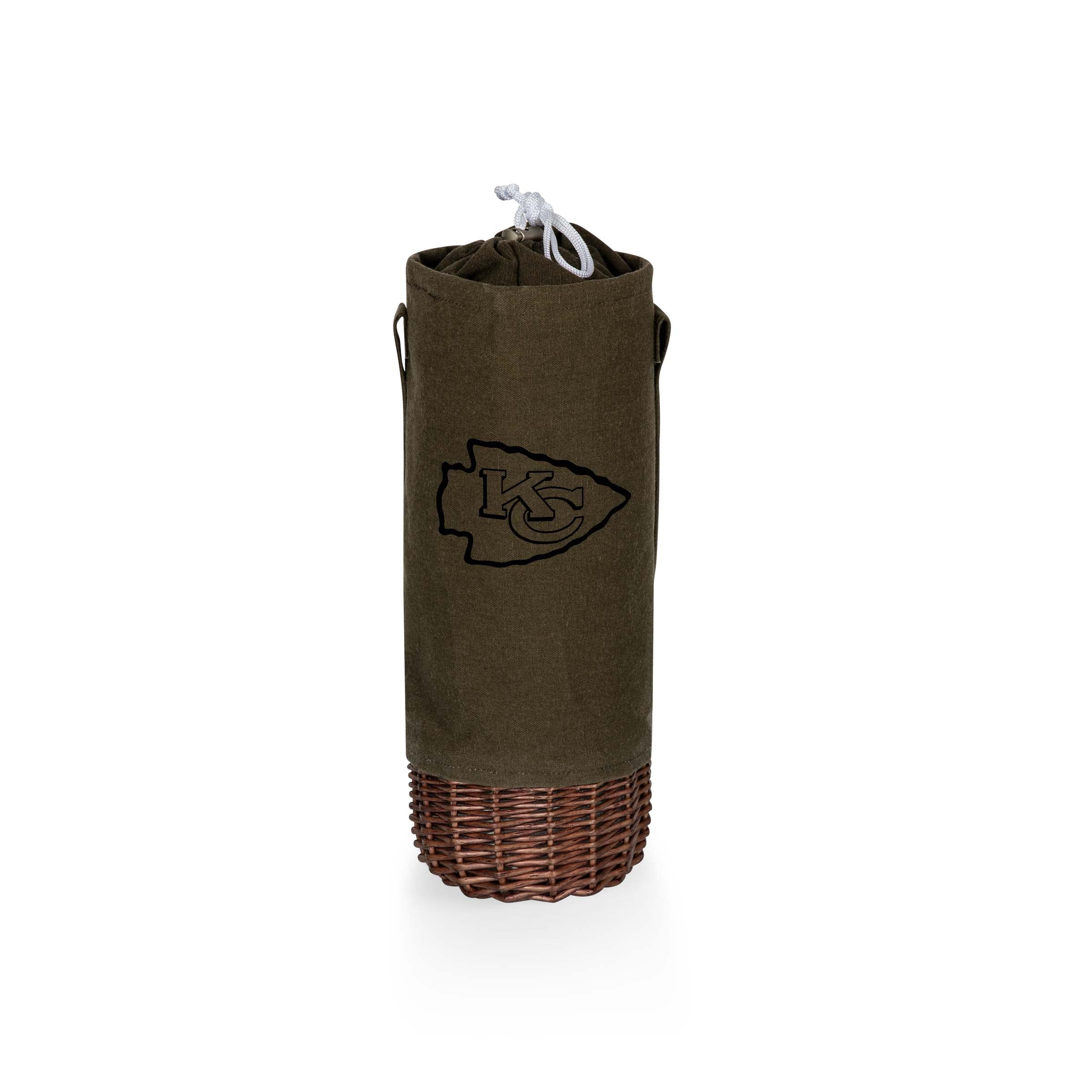 PICNIC TIME Buffalo Bills Malbec - Canasta de Botella de Vino con Aislamiento de Lona y Sauce