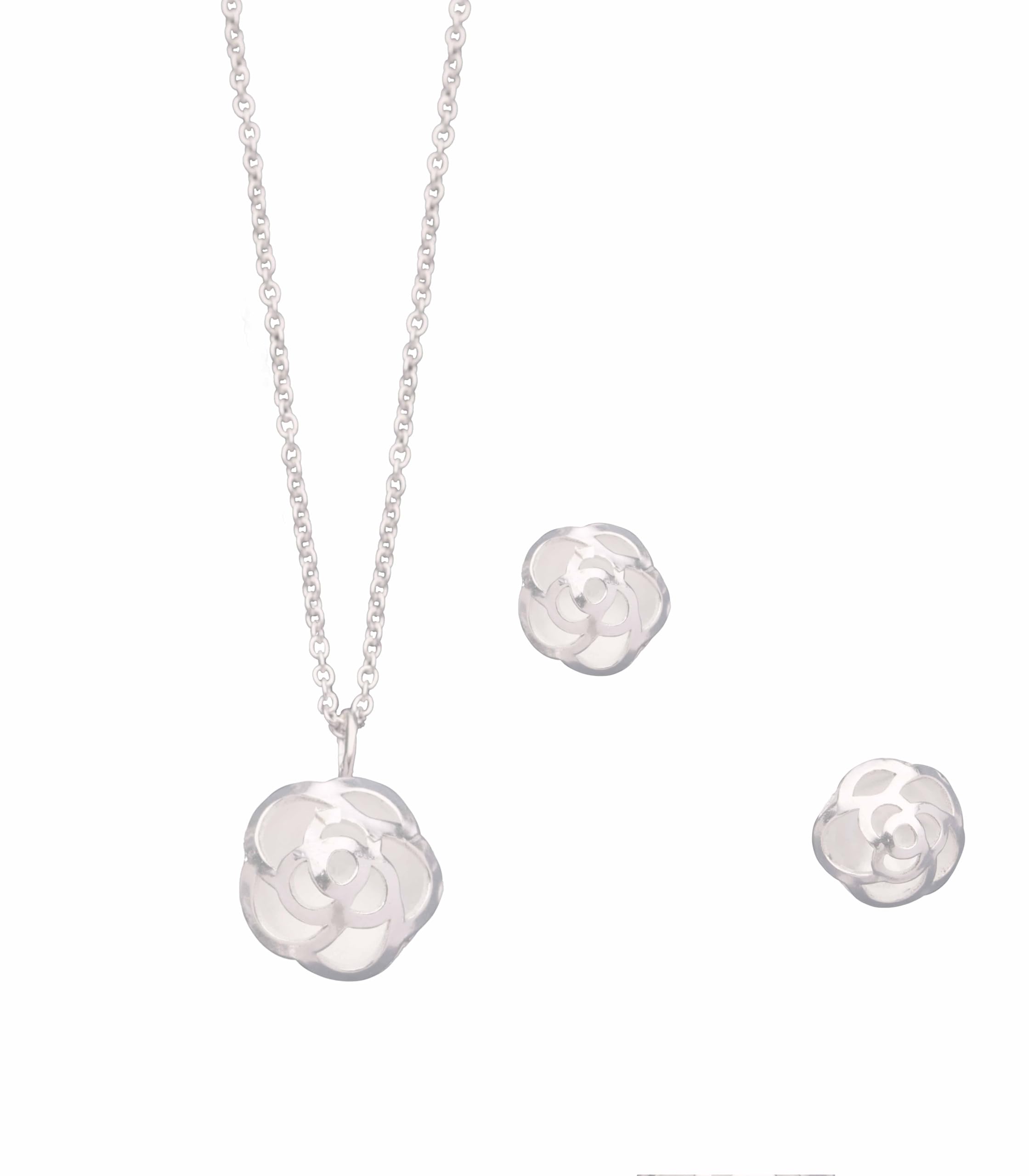 Gargi by P.N. Gadgil and Sons | 925 Sterling Silver | Rosy Necklace Set with Necklace & Earrings | Gifts for Women and Girls | With Hallmark & 925 Stamp (B0CS9JPX58) Amazon Price History, Amazon Price Tracker