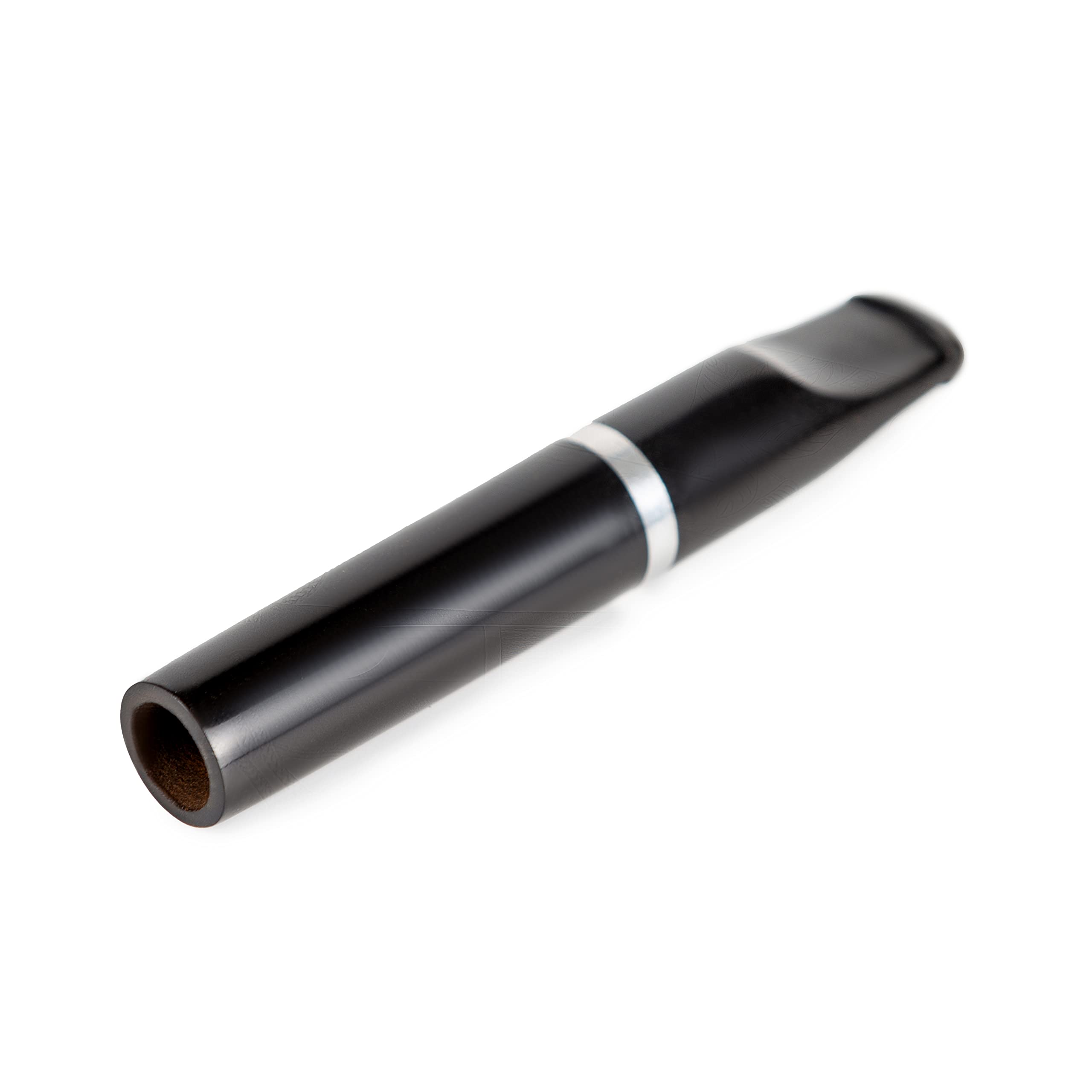 Dr Watson Black Dr. Watson Short Cigarette Holder, Classic Regular 8Mm Cigarette Mouthpiece With Ebonite Front Tube, Acrylic Stem, Metal Cooling Filter