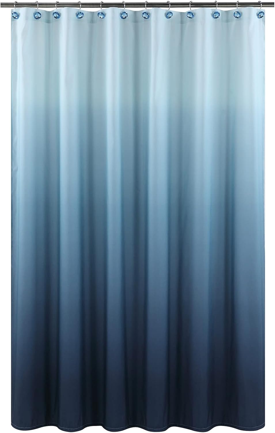 Ombre Blue Shower Curtains for Bathroom, Waterproof Modern Blue Fabric Shower Curtain, Polyester Elegant Bathroom Decorative Ombre Curtains, 78" W x 78" H