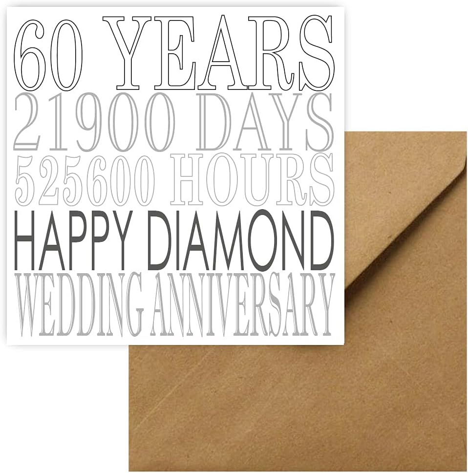 60th Wedding Anniversary Card | 60 Anniversary Card | Diamond ...