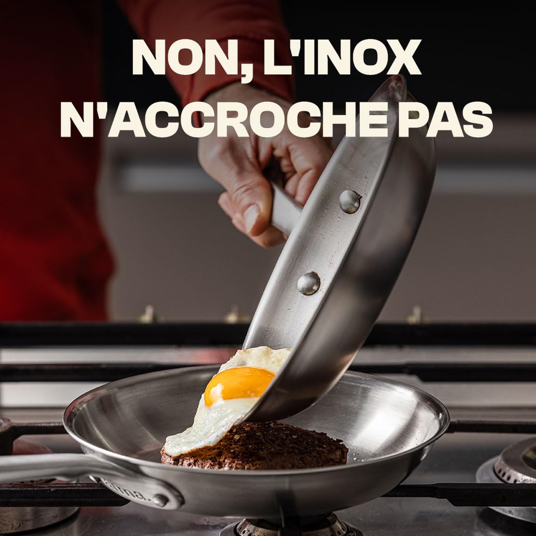 Atma - La Padella In Acciaio Inox A 3 Strati - Padella Per Induzione 28