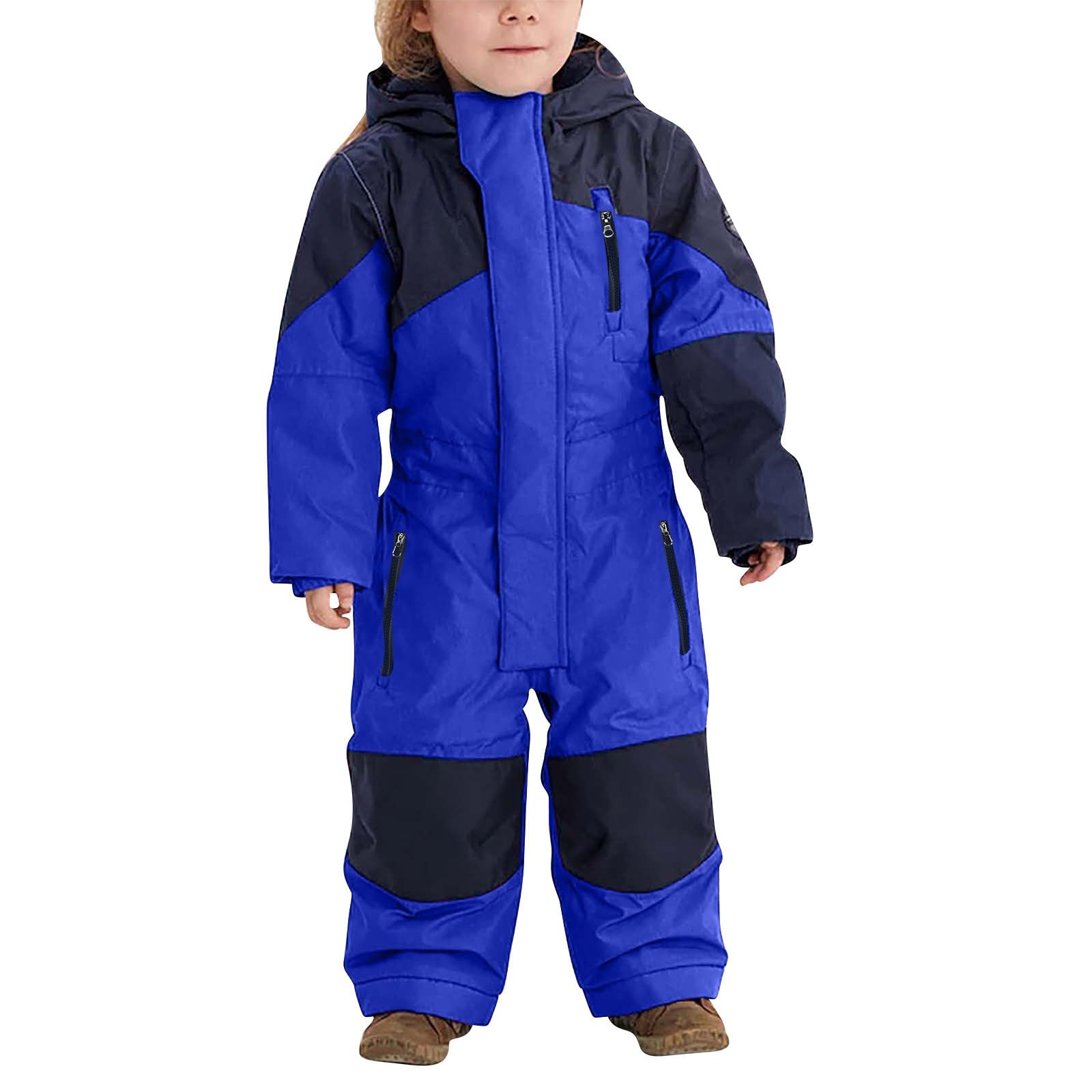 Genérico Traje De Esquí Niño Adolescente Chaqueta Softshell Invierno A Prueba De Viento Al Aire Libre Impermeable Cuello De Piel Ropa De Esquí Transpirable Traje De Nieve Caliente Peleles 1-15 Años