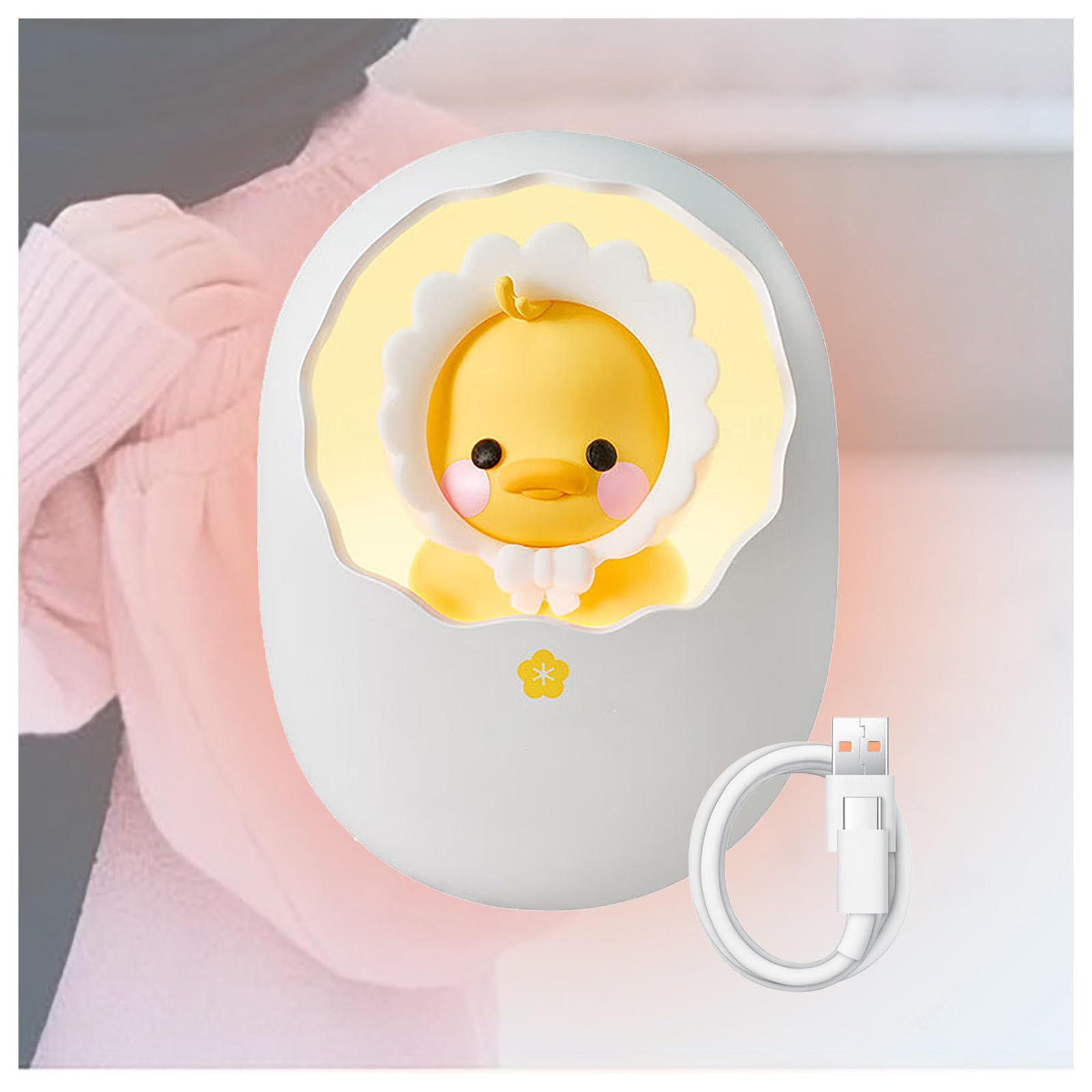 Scaldamani Ricaricabili Forma Carina con Banca Di Potenza,Luci Notturne 3in1, Scaldamani Elettrica 6000mah/Tipo-C USB/2 Livelli Di Riscaldamento per L'esterno/La Casa/Il Lavoro,yellow